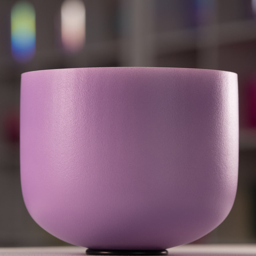 11" C+2 Frosted Lilac Blossom Crystal Singing Bowl