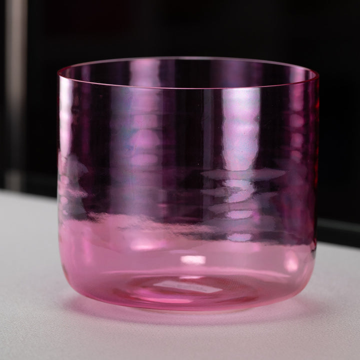 8.5" A#+25 Pink Lotus Crystal Singing Bowl