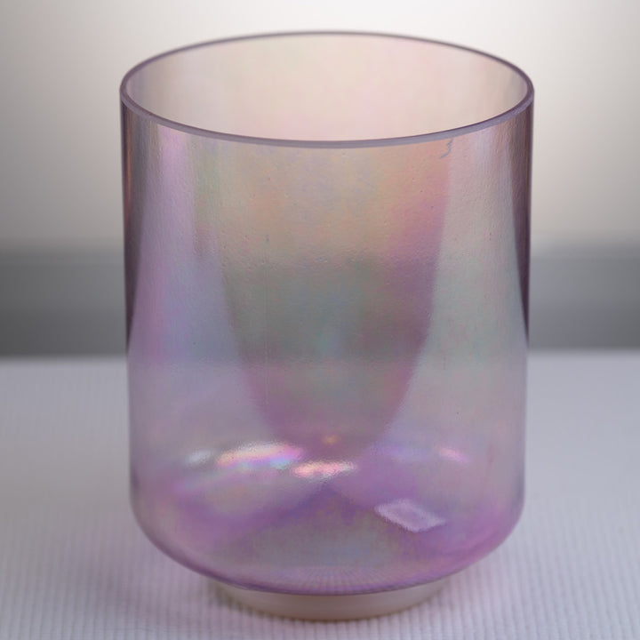 7" D+35 Apophyllite Saint Germain Aura Tall Crystal Singing Bowl, Crystal Tones™