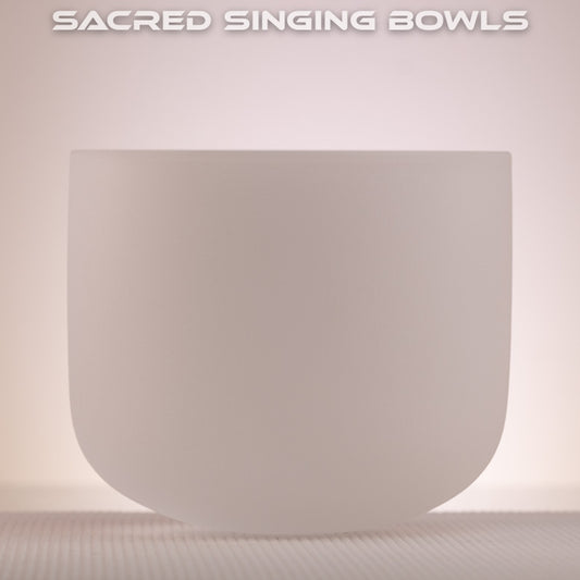8" A#-31 Frosted Crystal Singing Bowl, Sacred Singing Bowls