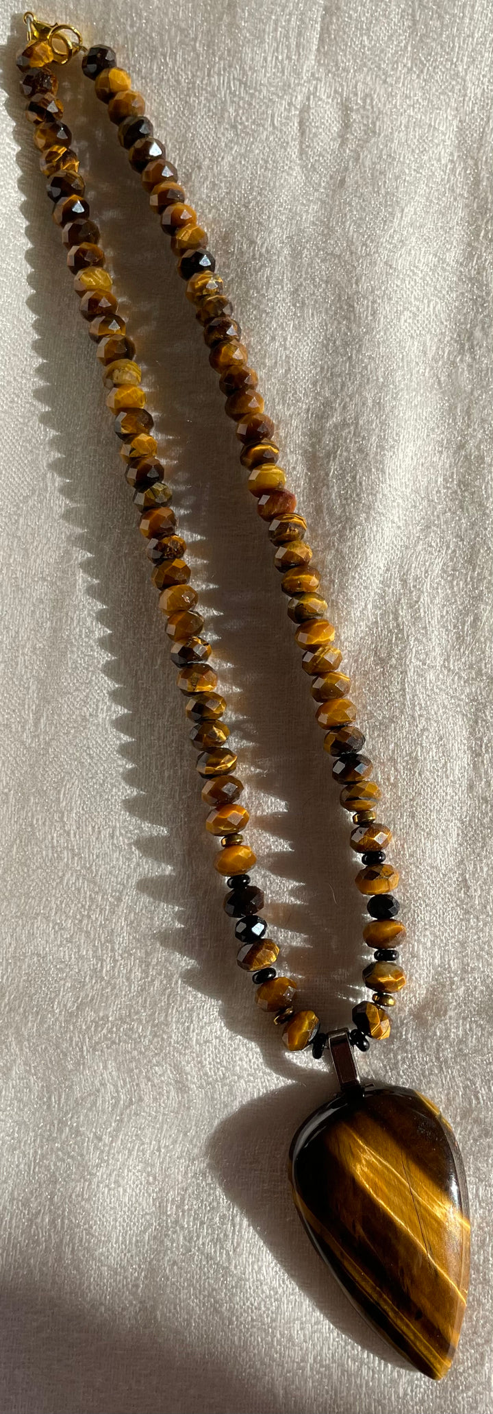 AAA Rondelle Tiger Eye Necklace with Tiger Eye pendant