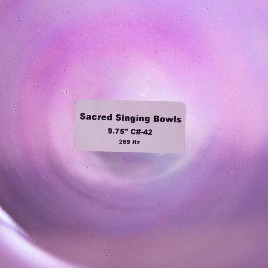 9.75" C#-42 Lavender Lotus Crystal Singing Bowl