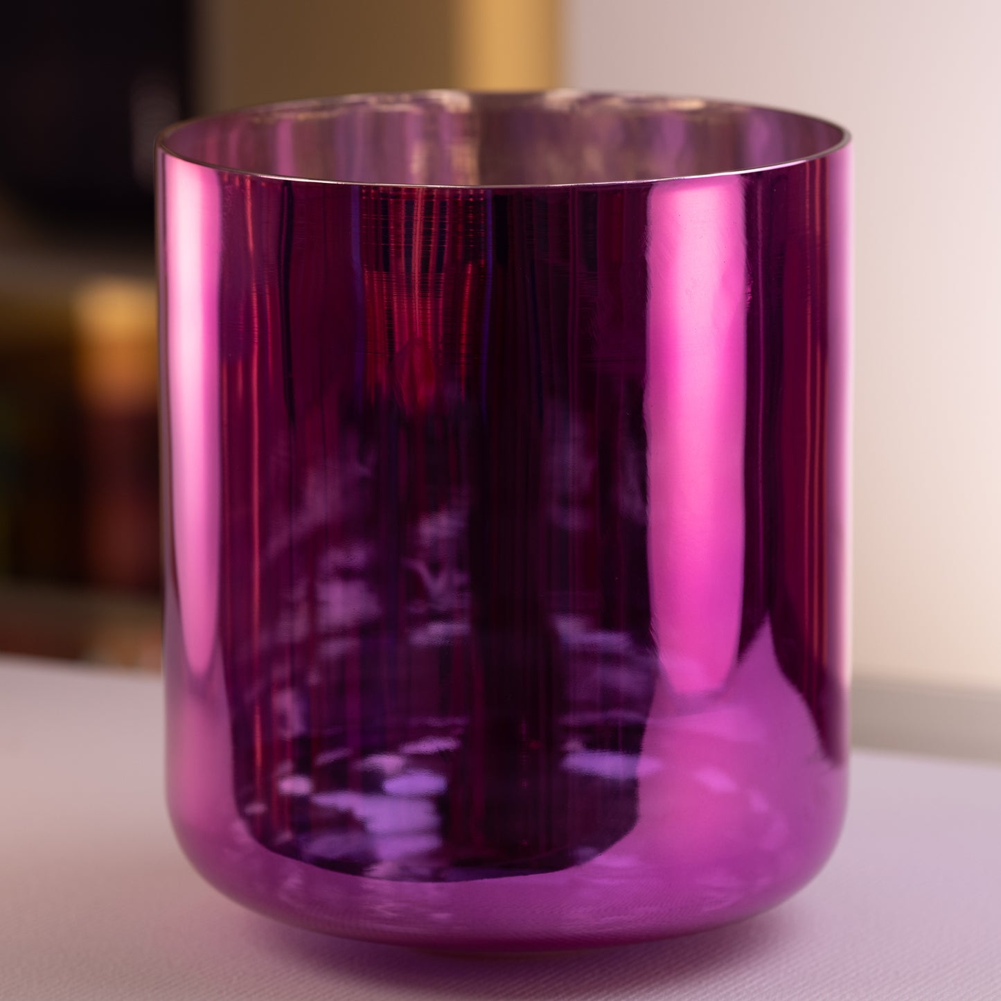 12” D-11 Magenta Manifestation Sacred Symphony Bowl, Silver Inside, Tall, Sacred Singing Bowls