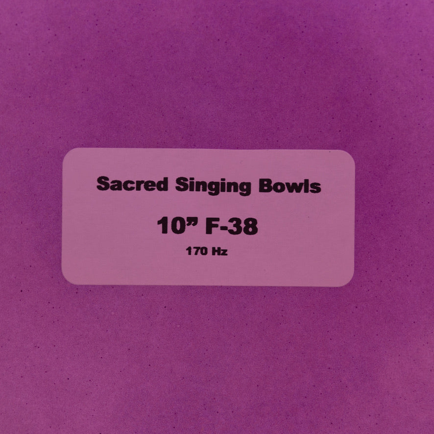 10" F-38 Purple Tourmaline Color Crystal Singing Bowl, Pearlescent, Sacred Singing Bowls
