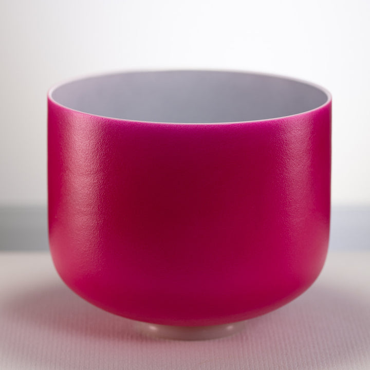 Vibrant Pink Frosted Crystal Singing Bowl
