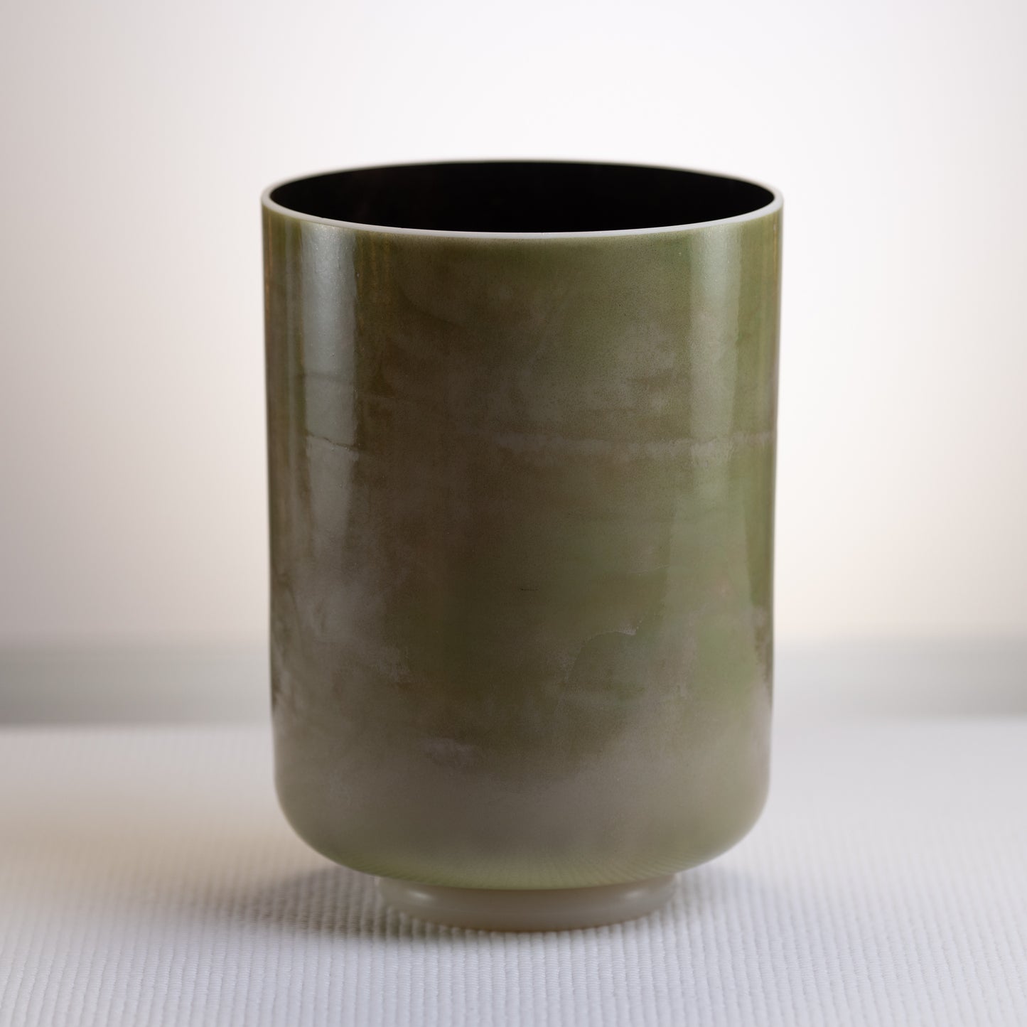 8" B-10 Emerald with Tibetan Quartz Copper inside Tall True Tone Crystal Singing Bowl, Crystal Tones™