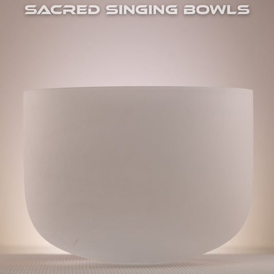 12" D+8 Frosted Crystal Singing Bowl, Sacred Singing Bowls