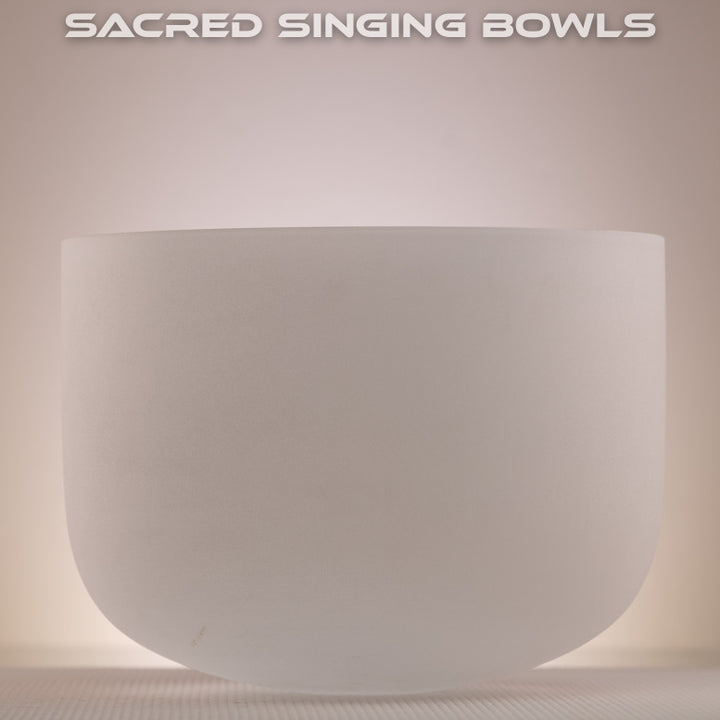 12" D+8 Frosted Crystal Singing Bowl