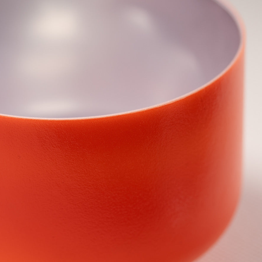 10" C#+5 Setting Sun Crystal Singing Bowl, Silver inside