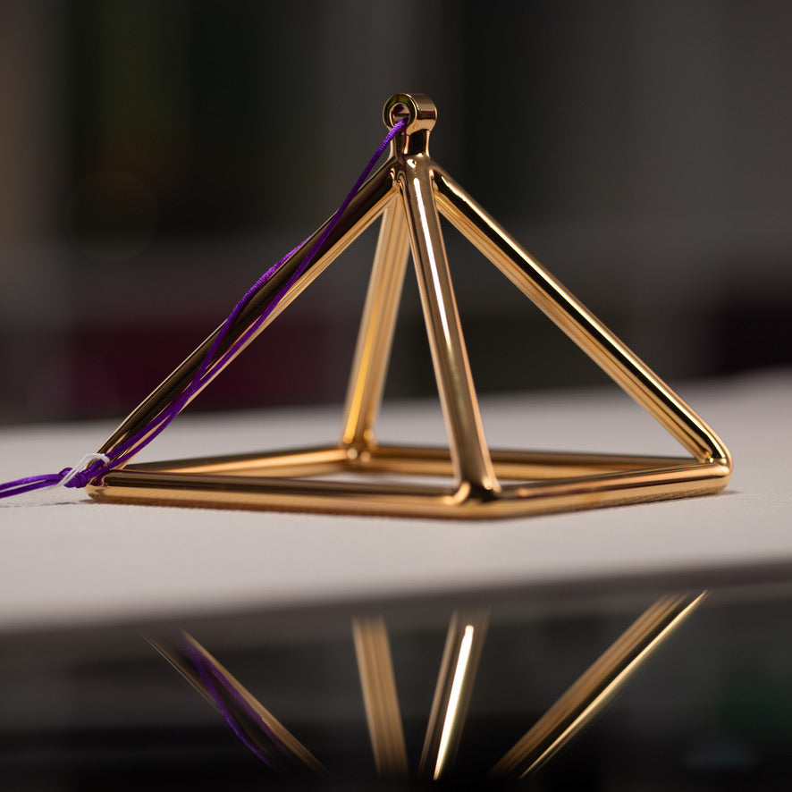 6.75" C#-15 24k Gold Crystal Pyramid