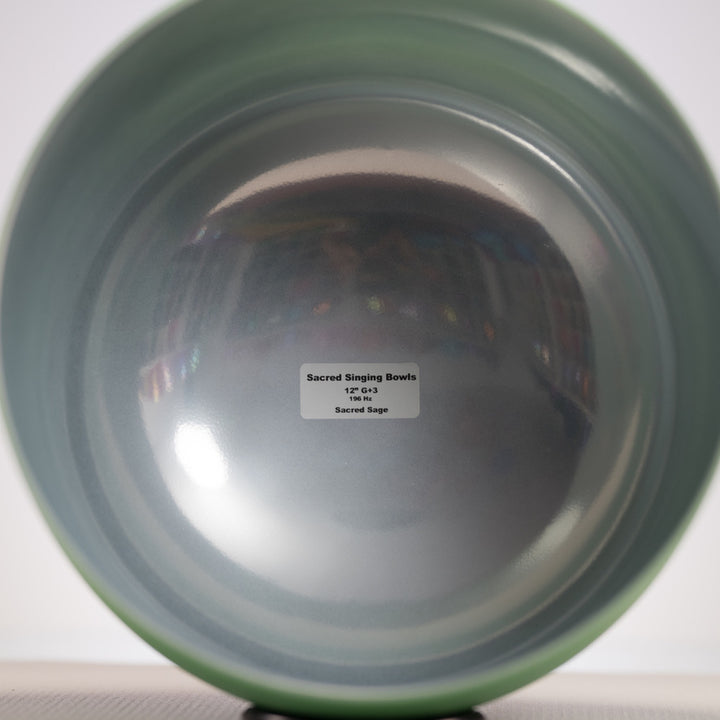 12" G+3 Frosted Sacred Sage Crystal Singing Bowl