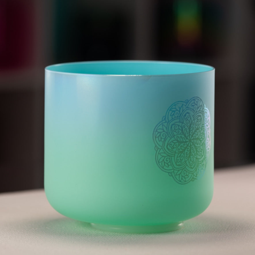 8" A+41 Turquoise Tide with Mandala Crystal Singing Bowl