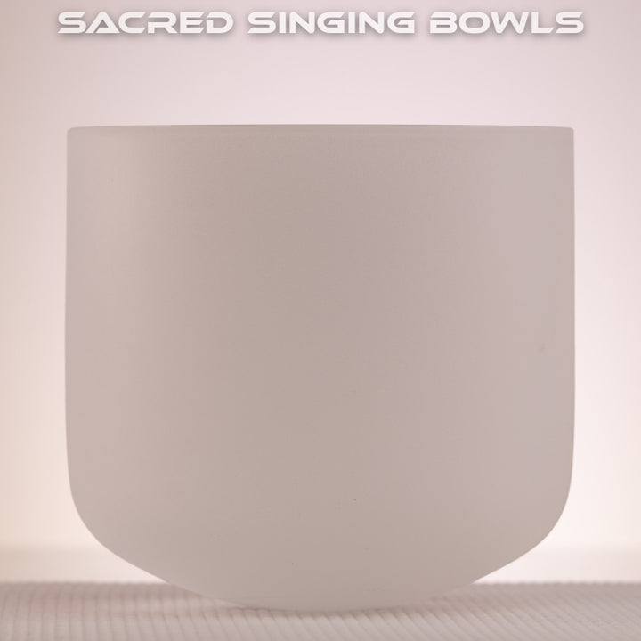 7" B-14 White Frosted Crystal Bowl from Bowls of Sound