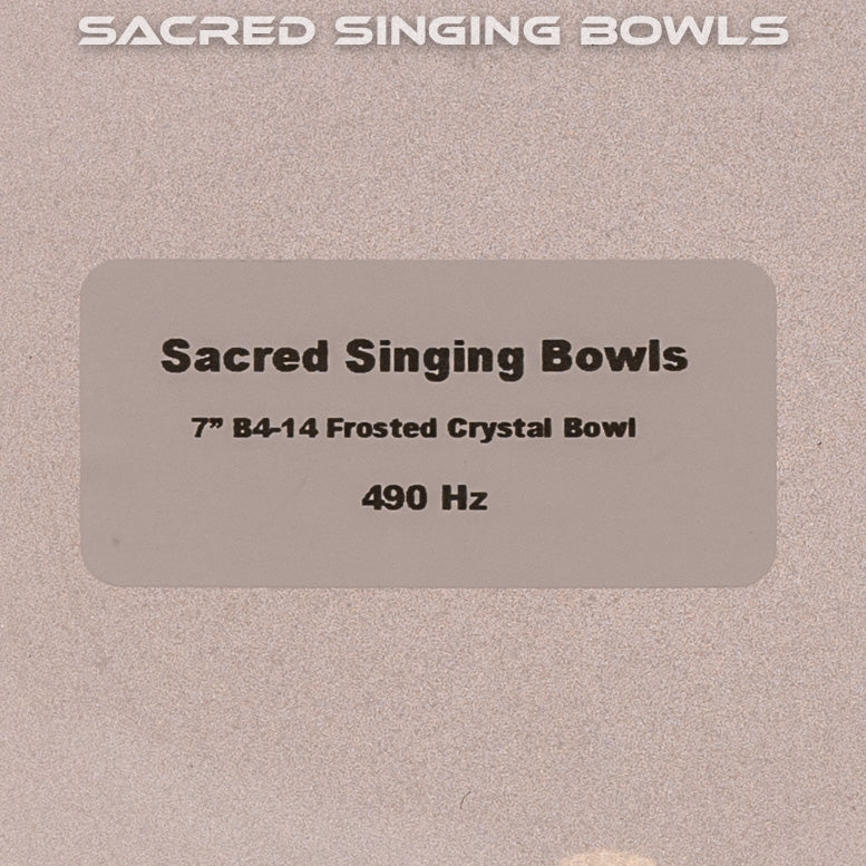 Sacred Singing Bowls™ product label with bowl specifications