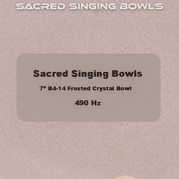 Sacred Singing Bowls™ product label with bowl specifications