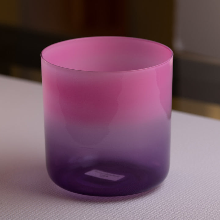 Pink & purple crystal singing bowl for sound healing