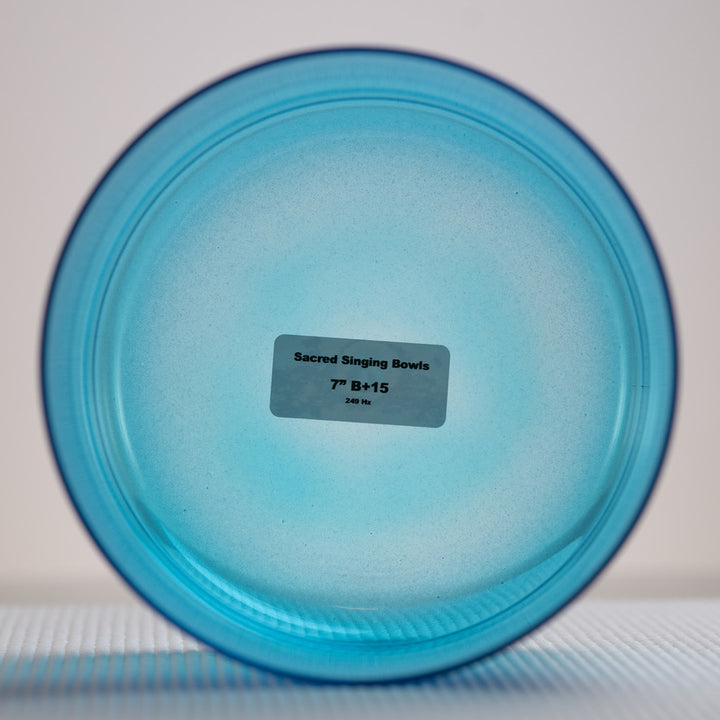 Blue crystal bowl for meditation