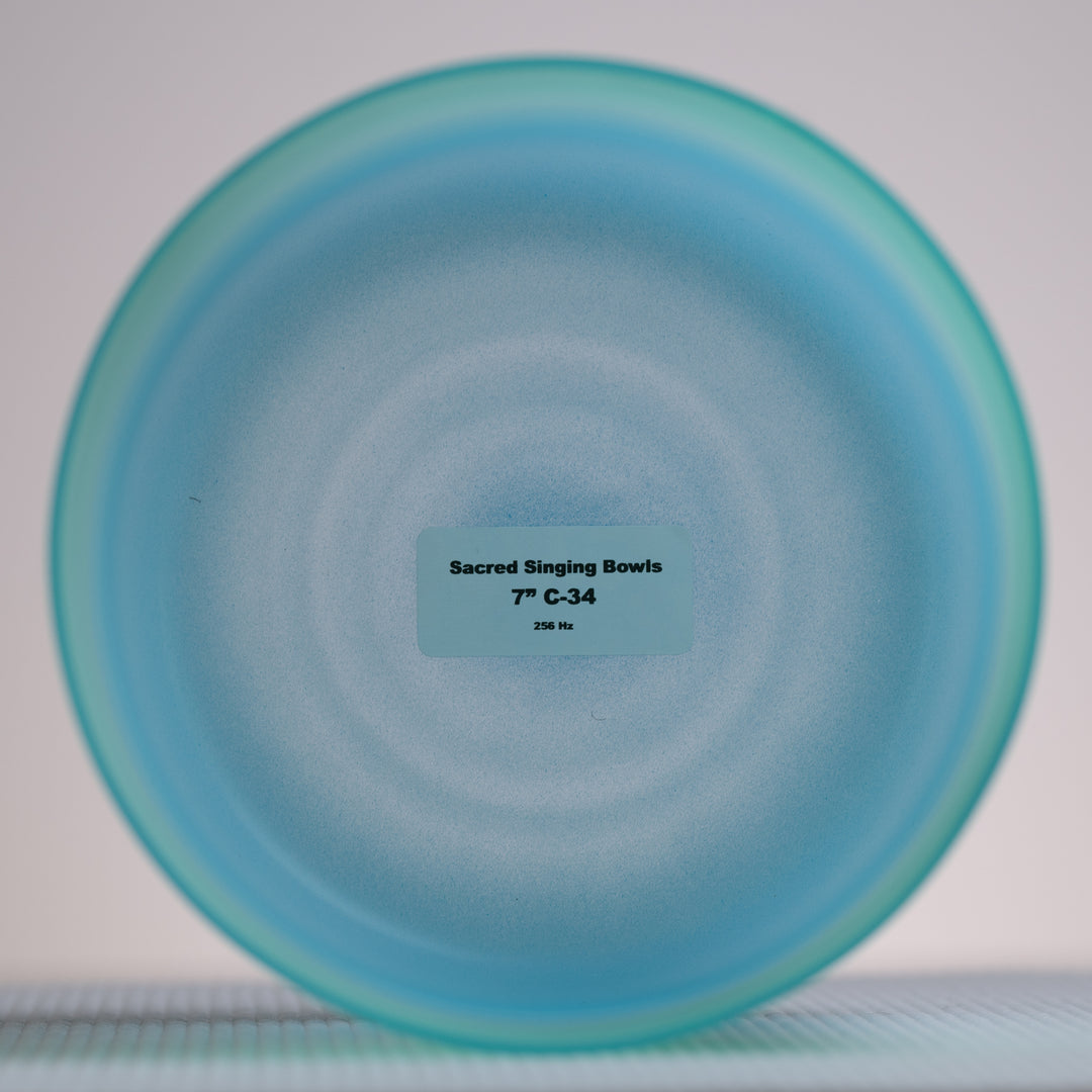 Sacred Singing Bowls™ product label with bowl specifications