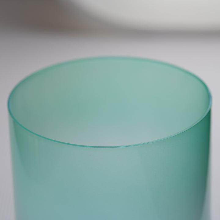 Crystal singing bowl close up