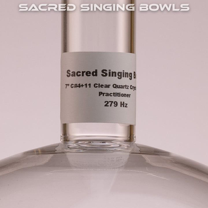 7" C#+11 Handheld Clear Quartz Crystal Singing Bowl from Bowls of Sound