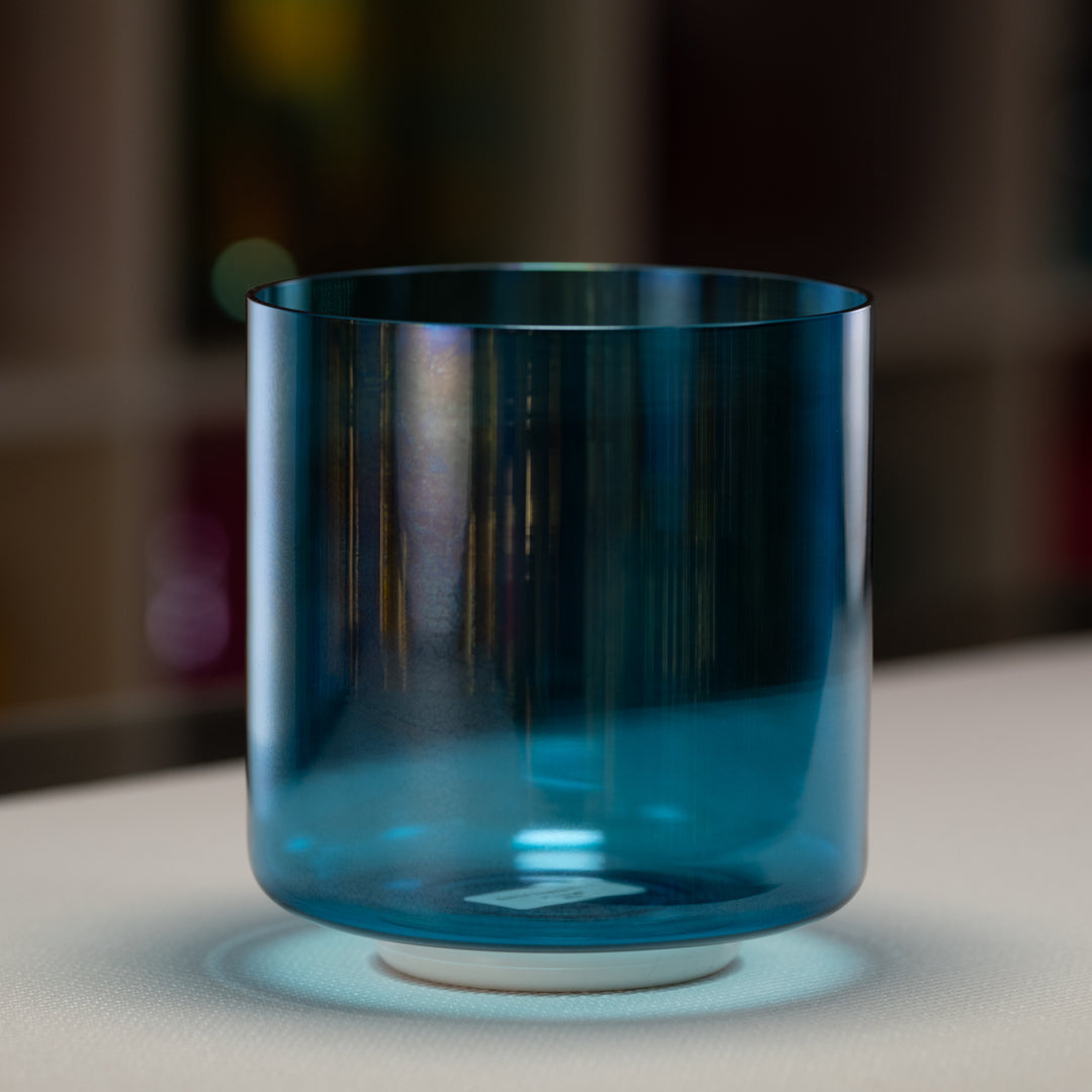 Blue crystal sound bowl for meditation