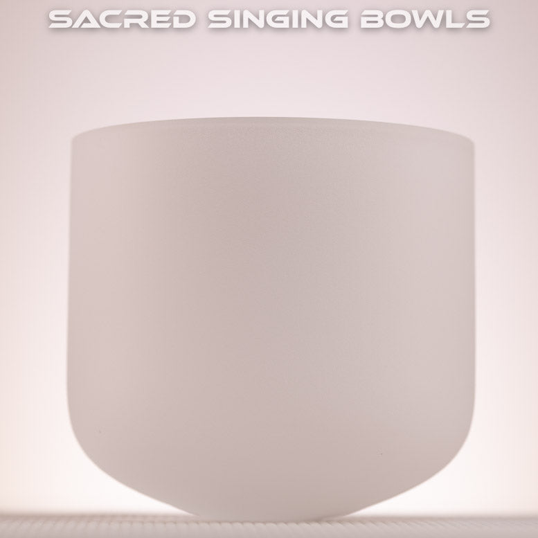 7" C#+30 White Frosted Crystal Singing Bowl from Bowls of Sound