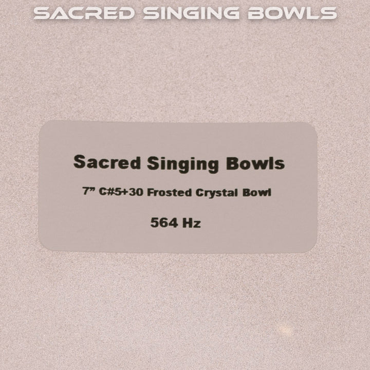 Sacred Singing Bowls™ product label with bowl specifications