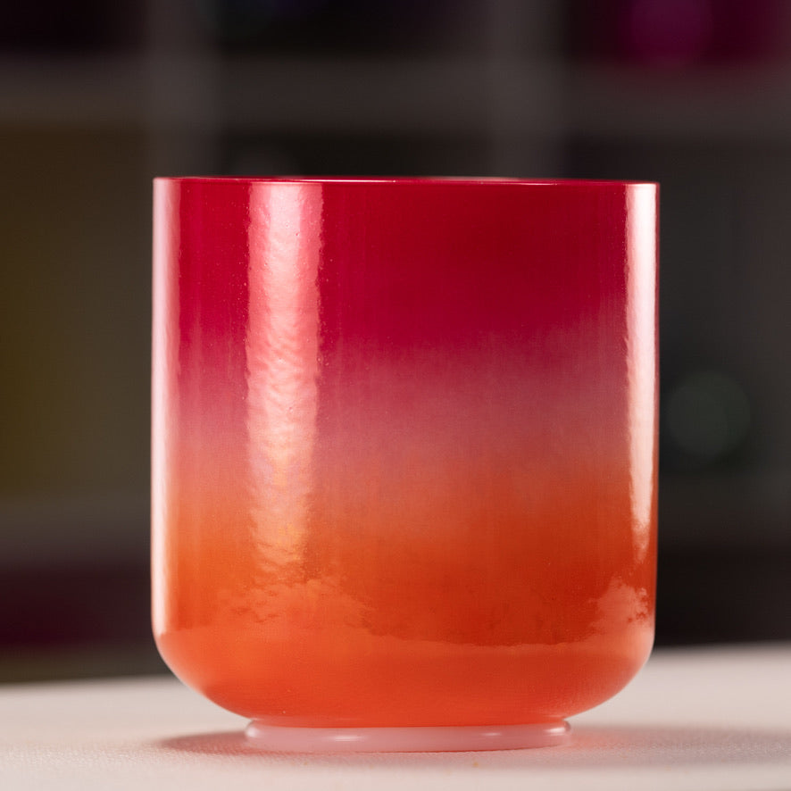 Pink & orange crystal singing bowl