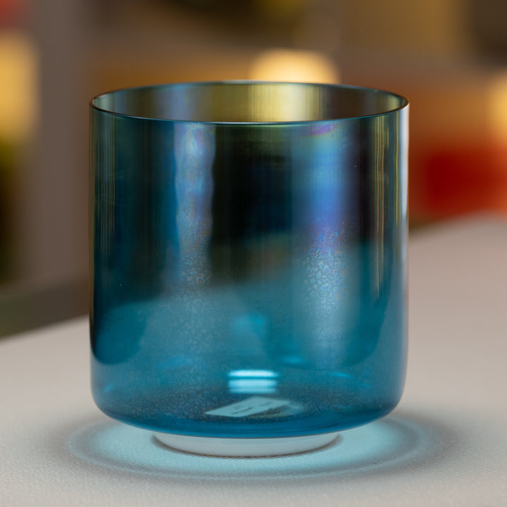 7" D+24 Caribbean Blue Crystal Singing Bowl from Bowls of Sound