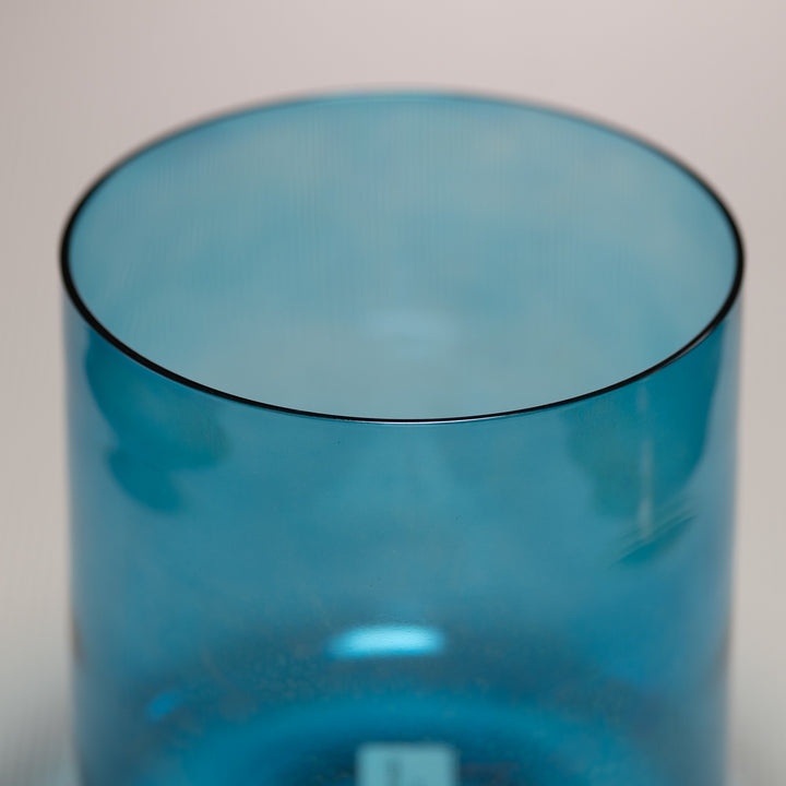 Blue singing bowl close up