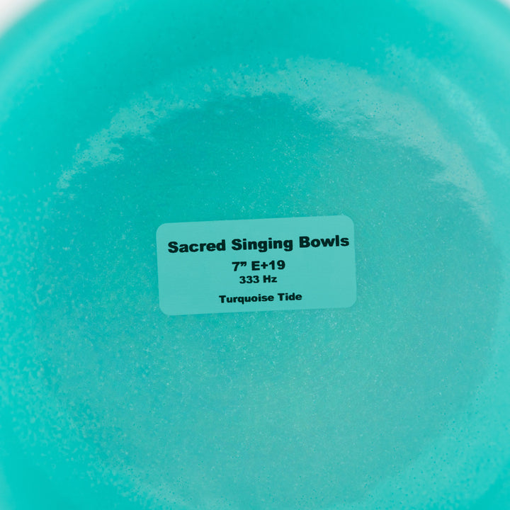 Sacred Singing Bowls™ product label with bowl specifications