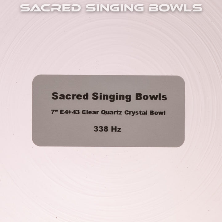 Sacred Singing Bowls™ product label with bowl specifications