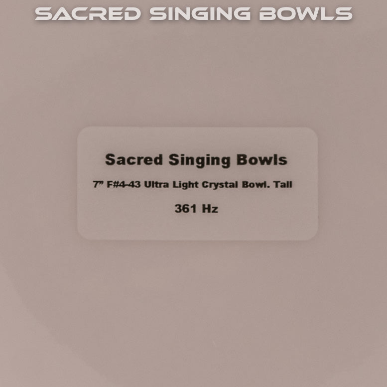 Sacred Singing Bowls™ product label with bowl specifications