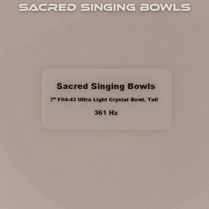 Sacred Singing Bowls™ product label with bowl specifications