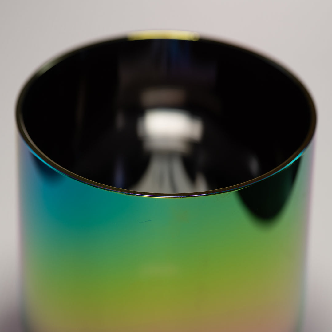 Crystal singing bowl close up