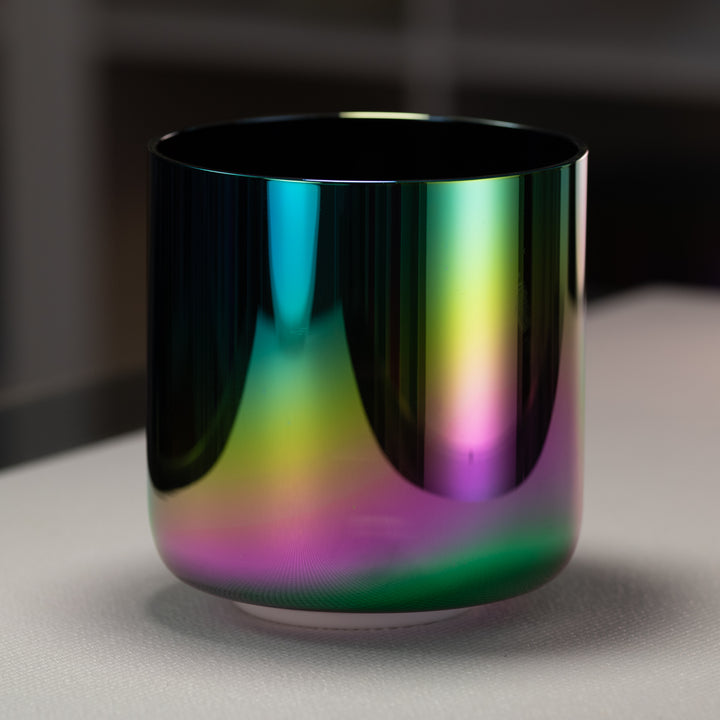 Multicolored singing bowl for sound healing