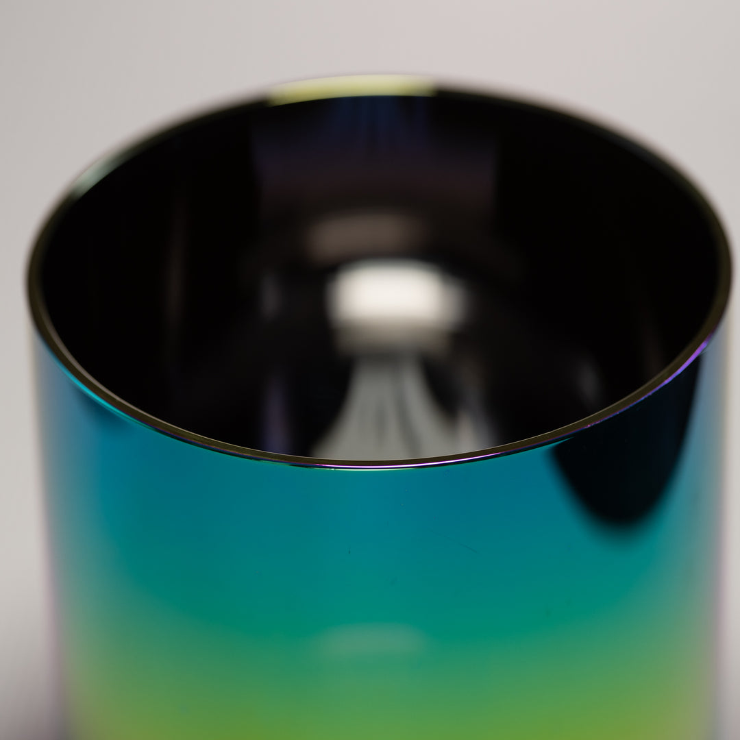 Crystal singing bowl close up