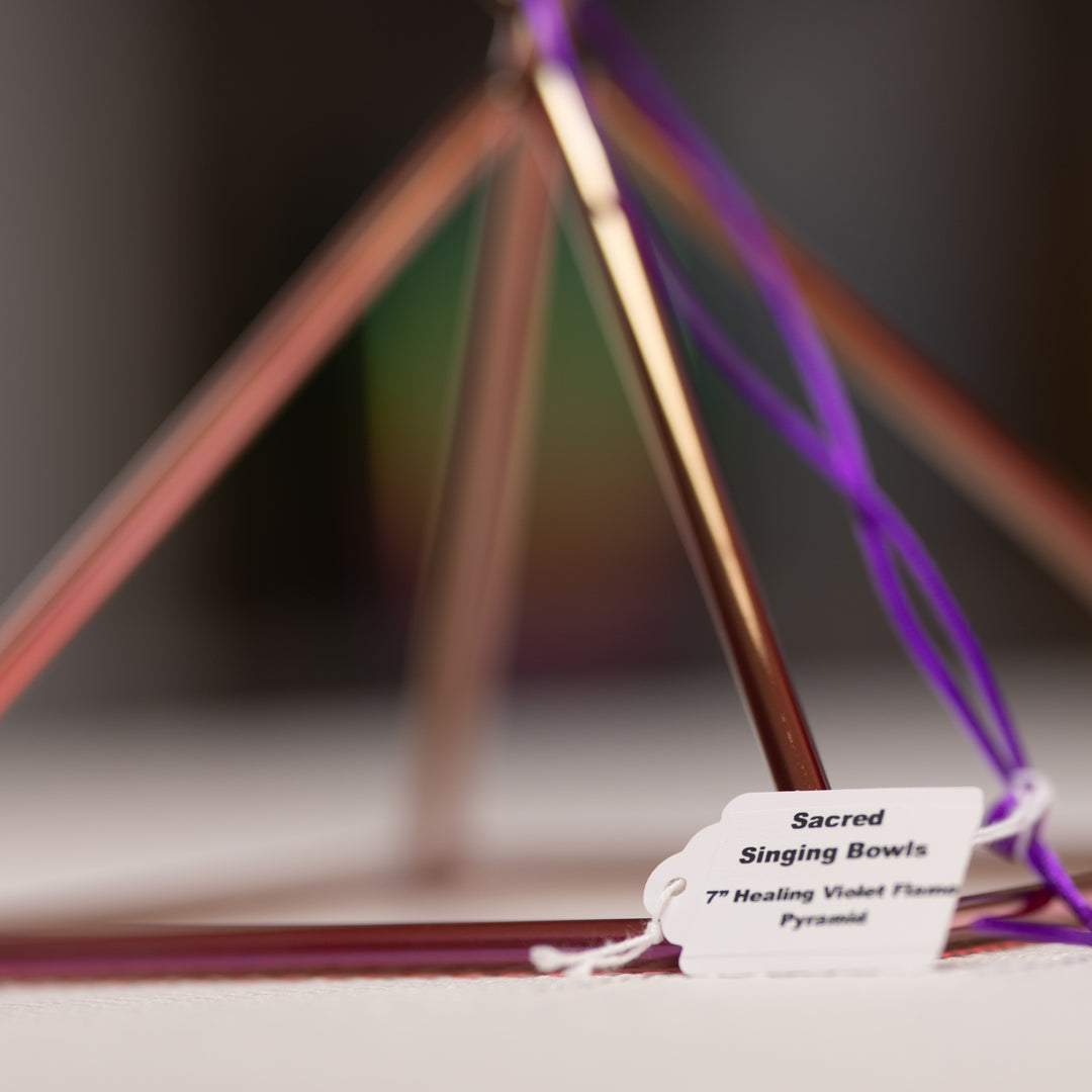 7" Healing Violet Flame Crystal Singing Pyramid from Sacred Singing Bowls™