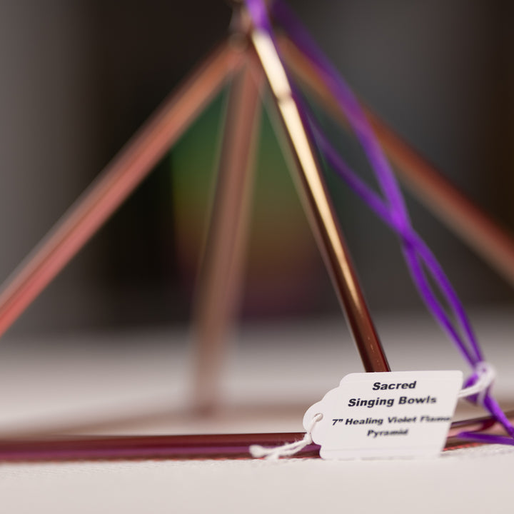 7" Healing Violet Flame Crystal Singing Pyramid from Sacred Singing Bowls™
