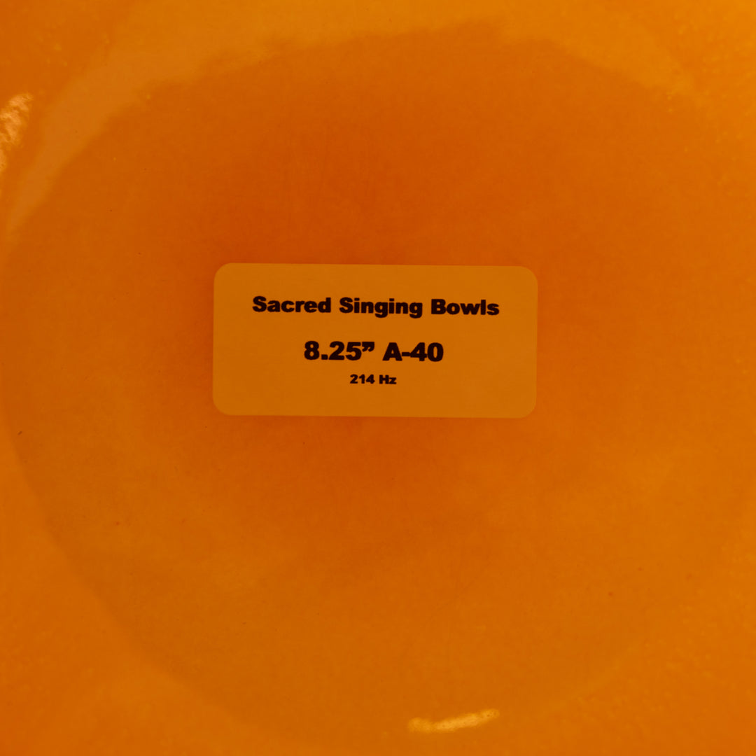 Sacred Singing Bowls™ product label with specifications