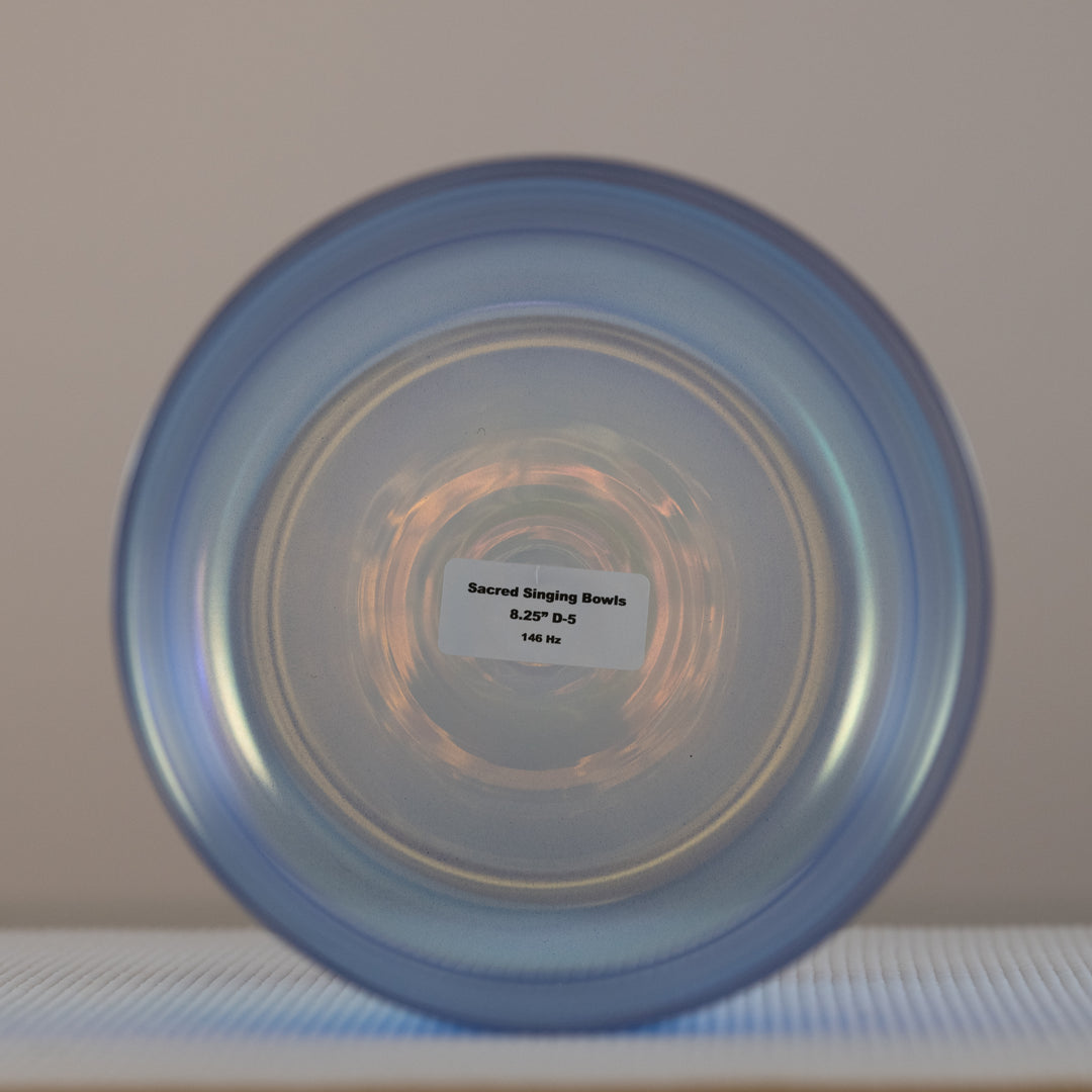Sacred Singing Bowls™ product label with bowl specifications