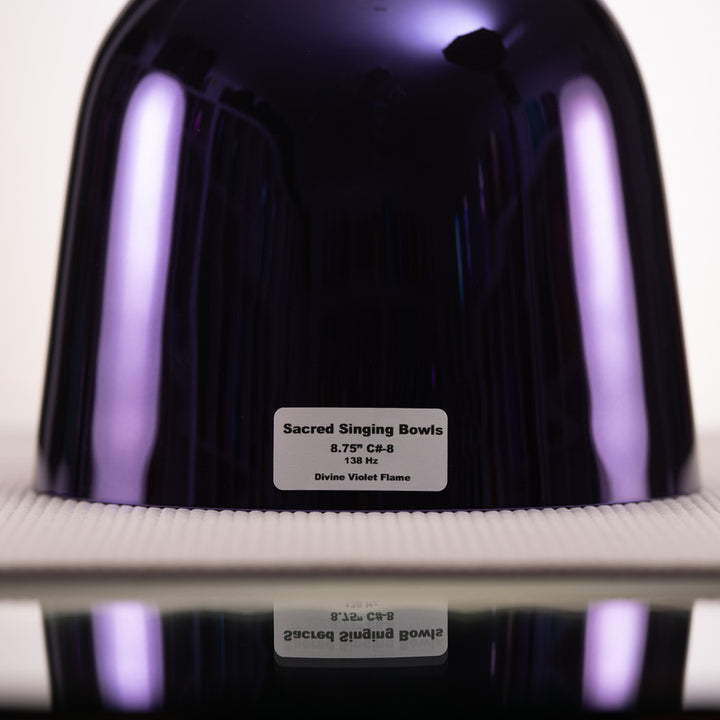 Sacred Singing Bowls™ label with bowl specifications