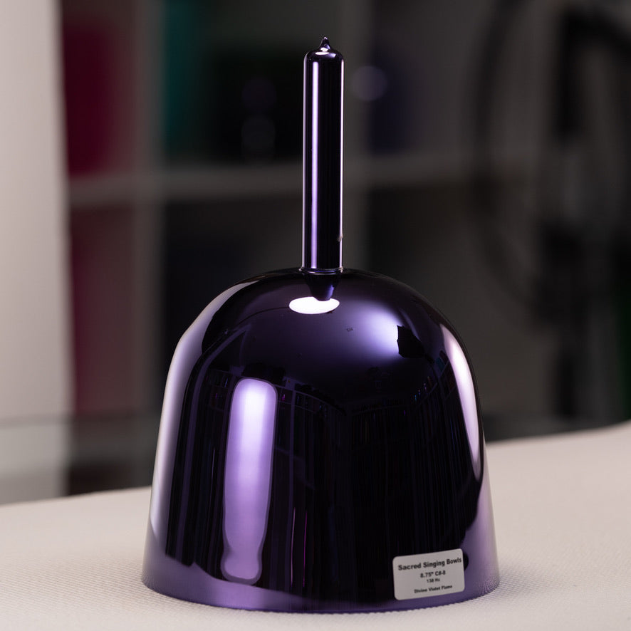 Purple singing bowl for sound healing