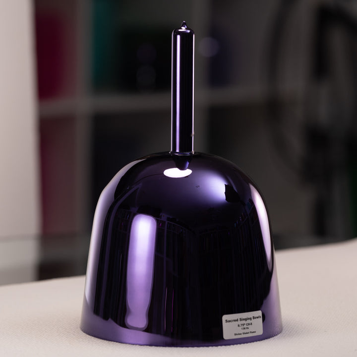 Purple singing bowl for sound healing