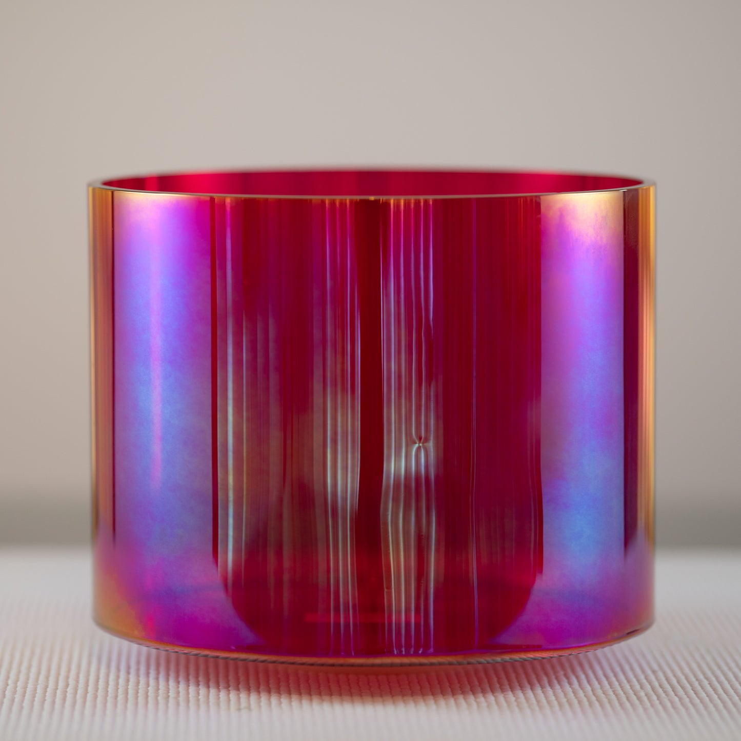10.5" D#+39 Ruby Color Crystal Singing Bowl, Prismatic, Sacred Singing Bowls