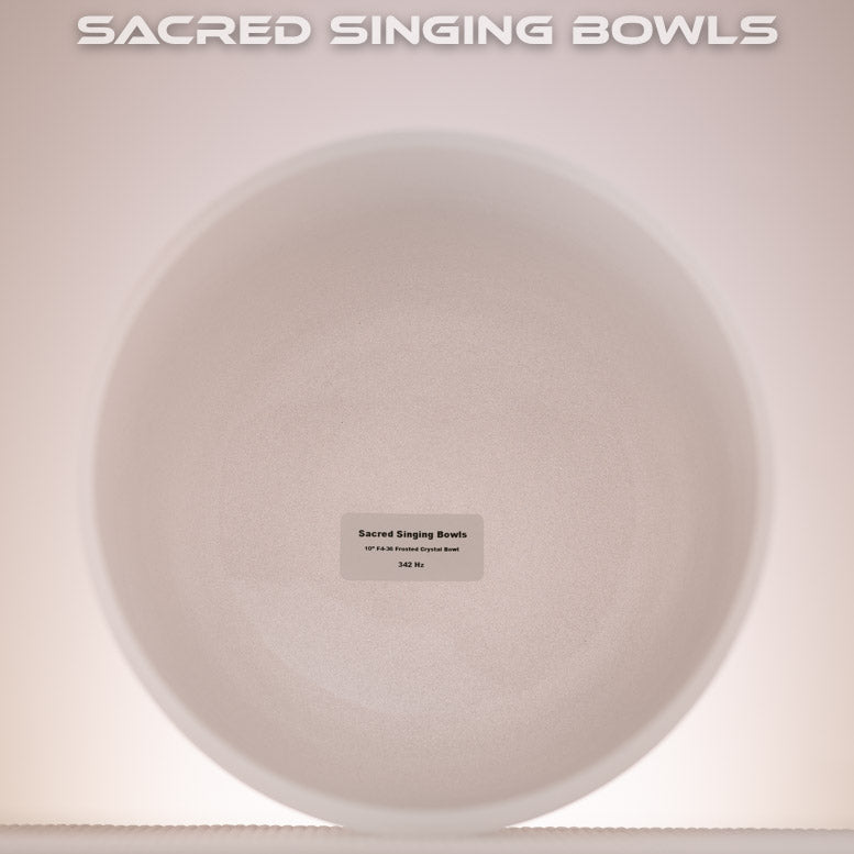 10" F4-36 Frosted Crystal Singing Bowl, Sacred Singing Bowls