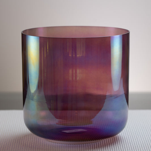 9.25" D-10 Amethyst Color Crystal Singing Bowl, Prismatic, Perfect Pitch, Sacred Singing Bowls