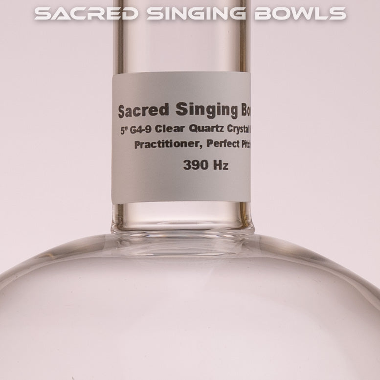 5" G-9 Clear Quartz Crystal Singing Bowl, Handheld, Perfect Pitch, Sacred Singing Bowls