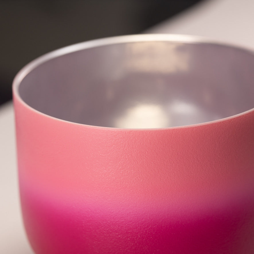 8" F+4 Frosted Rosebud Crystal Singing Bowl