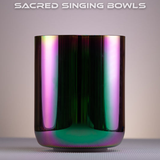 7" E-31 Dark Rainbow, Prismatic, Crystal Singing Bowl, Sacred Singing Bowls